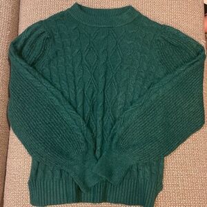 Crown and Ivy Super Soft Green Balloon Sleeve Sweater Size XL